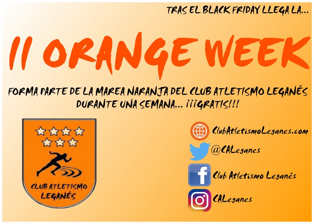 El Club Atletismo Leganes promueve por segundo año su Orange Week para