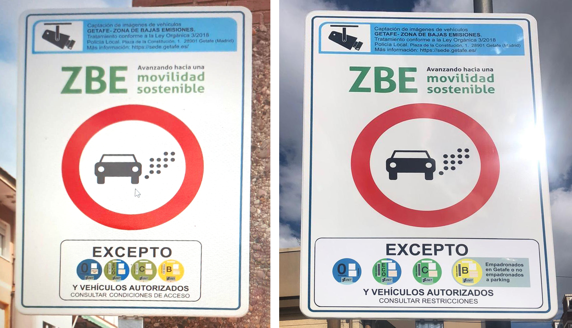 Antes y después de cambiar la señal